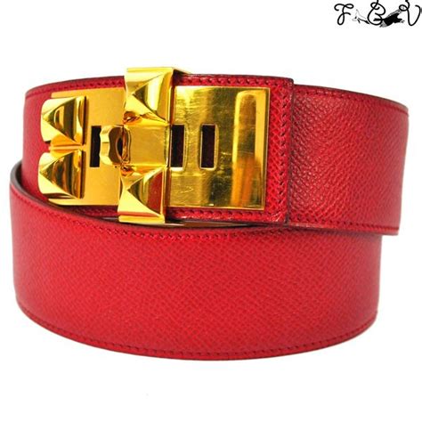 Red Hermes Leather Belt | Fashion By Vintage ($1,500.00) - Svpply ...