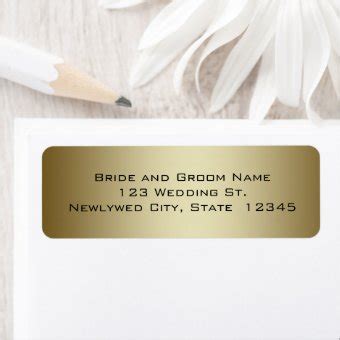 Gold Wedding Return Address Labels | Zazzle