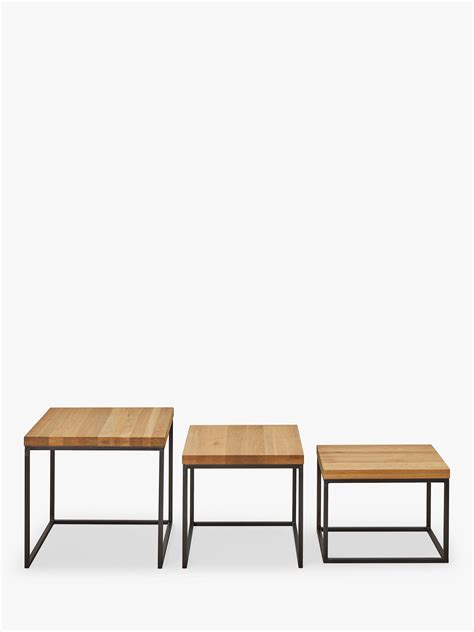 John Lewis Calia Nest Of 3 Tables, Solid Oak