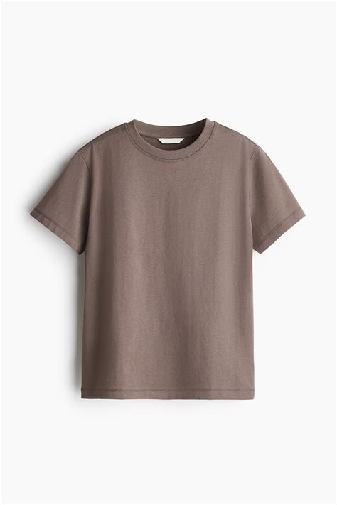 Oversized cotton T-shirt - Dark mole - Ladies | H&M IN