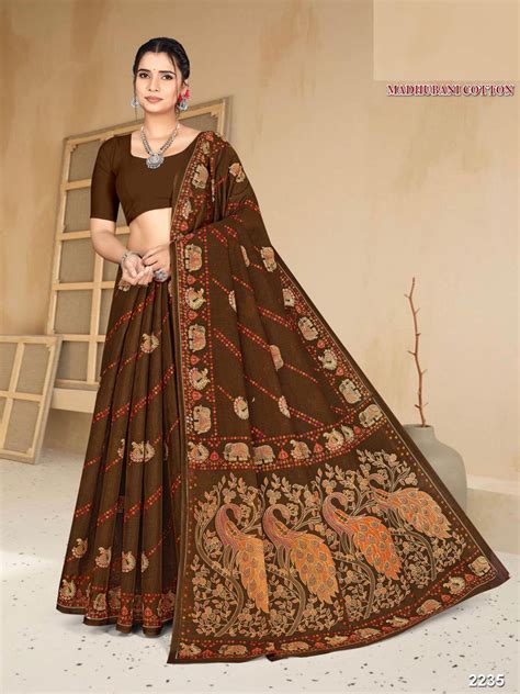Madhubani Cotton Printed Saree Set – 08 Pcs -Pure Cotton Sarees - M.R.