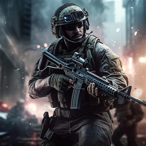 Soldier fighting in the jungle | Premium AI-generated image