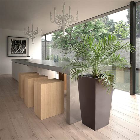 Buy Gordanluk Tall plastic flower pot Square Shiny Flowerpot with ...