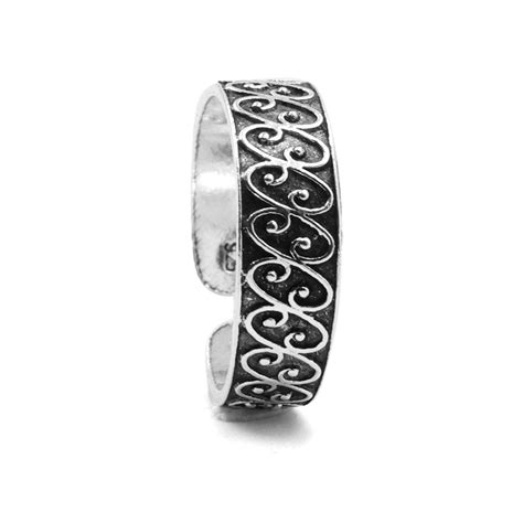 Cursive Silver Toe Ring – SILBERUH