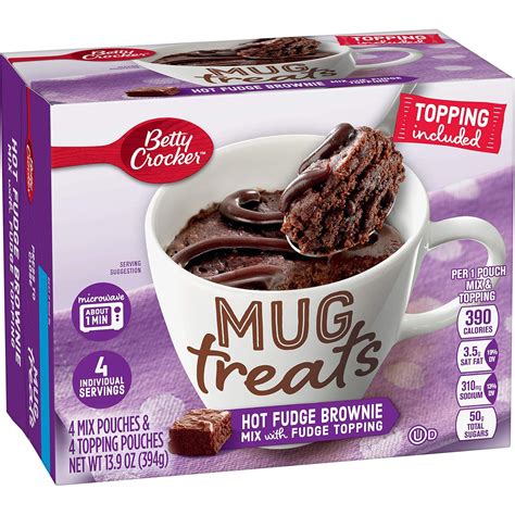 Amazon.com : Betty Crocker Mug Treats Hot Fudge Brownie Mix with Fudge ...