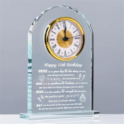 Amazon.com: 50th Birthday Gifts for Women Men - Crystal Clock Gifts ...