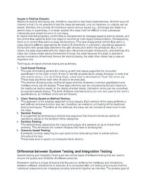 ST unit 4 - SOFTWARE TESTING - Software Testing - Studocu