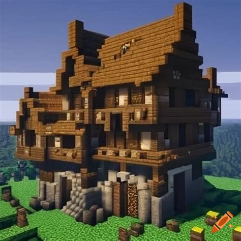 Medieval house in minecraft on Craiyon