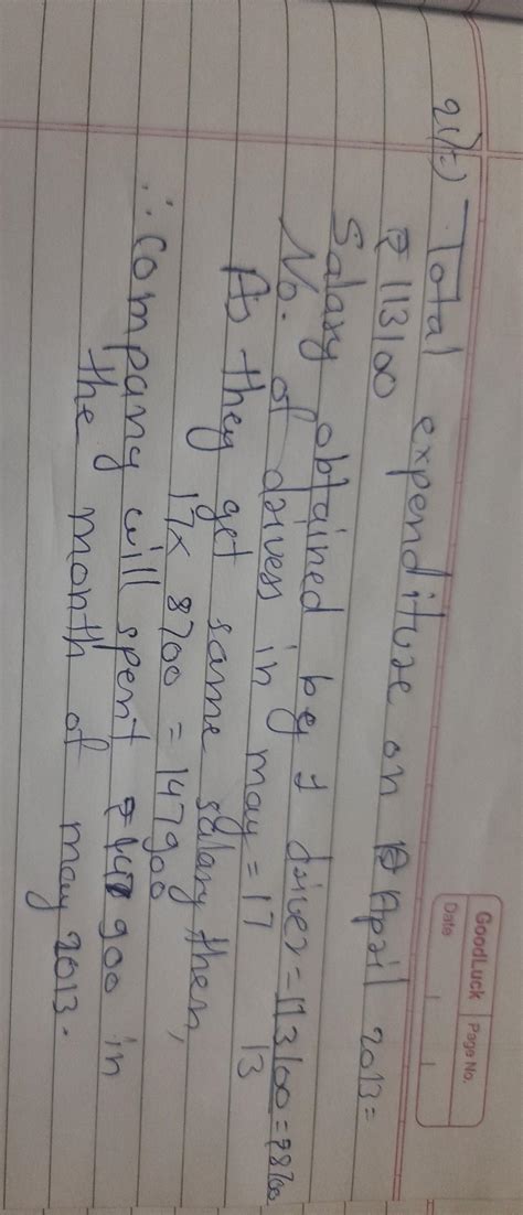 in April 2013 a company distributed 113100rs to thirteen drivers ...