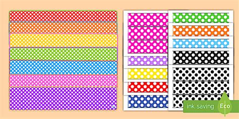 👉 Editable Polka Dot Banners and Borders Display Pack