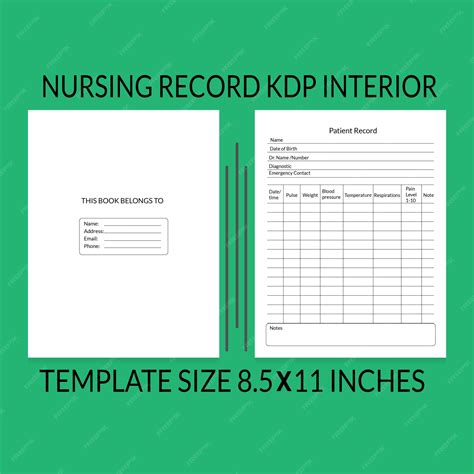 Nursing record kdp interior template | Premium Vector