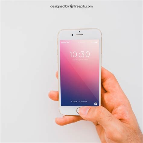Smartphone mockup with hand | Free PSD
