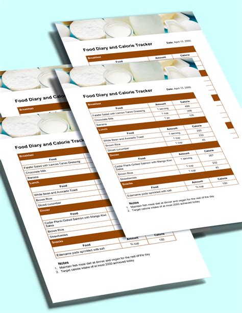 Food Diary And Calorie Tracker Template in Word, PDF, Google Docs ...