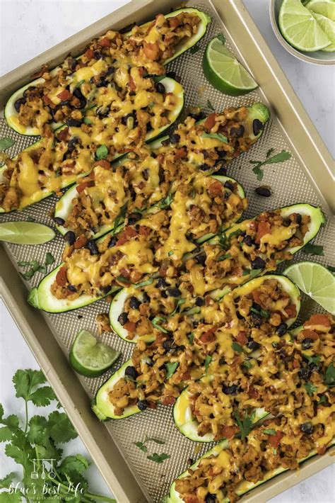Easy Zucchini Stuffed Taco Boats - Blues Best Life