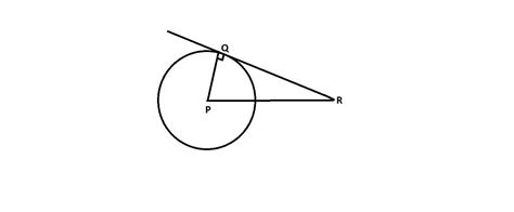QR is tangent to circle P at point Q. Circle P is shown. Line segment P ...