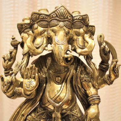 Brass Dancing Panchamukhi Ganesha Idol – ArtyCraftz - Online Shopping ...