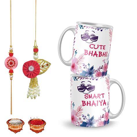 Buy Luvkushcart Mug Rakhi Gift for Brother Combo Pack (Designer Rakhi ...