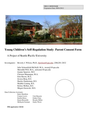 Fillable Online spu Young Children's Self-Regulation Study - Seattle ...