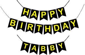 GIFTUATION Happy Birthday TABBY / Printed Birthday Banner for Boys ...