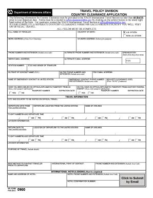Va 0900 Country Clearance Form - Fill and Sign Printable Template Online