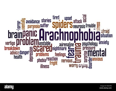 Arachnophobia fear of spiders word cloud concept on white background Stock Photo - Alamy
