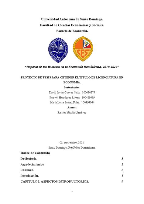 Tesis sobres el impacto de las remesas en la economia dominicana ...
