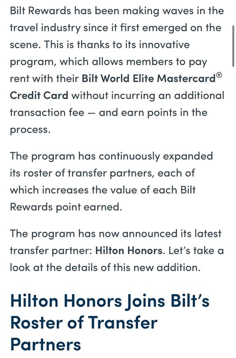 BILT adds Hilton Honors as a transfer partner : r/biltrewards