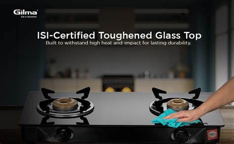 Gilma Rio 2 Burner Gas Stove | Jumbo Brass Burner | 6mm Toughened Glass ...