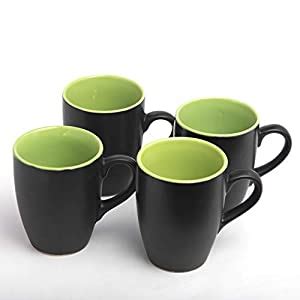 Buy Plain Black & Green Color Cup Set (Large) Online at Low Prices in ...
