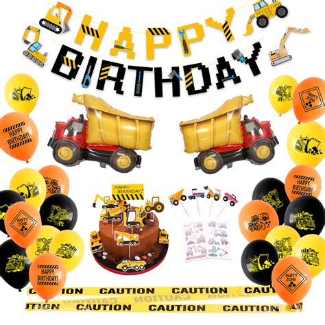 Buy Construction Birthday Party Supplies Decorations Kit for Boys Dump ...