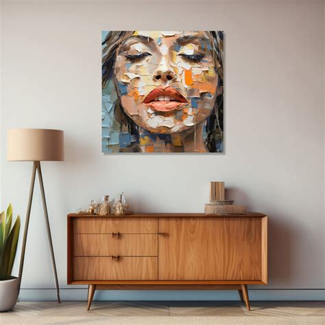 Abstract Woman Art with Colourful Peeled Face – CRAFTICO