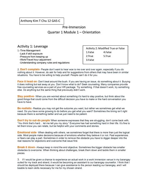 Image result for Work Immersion Module 1