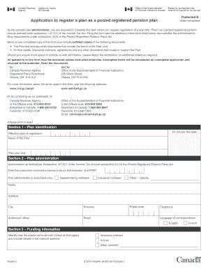 Fillable Online cra-arc gc Application to register a plan as a pooled ...