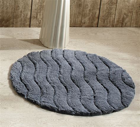Better Trends Indulgence 100% Cotton 30" Round Bath Mat - Gray ...