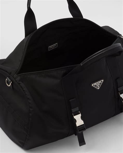 Black Re-nylon And Saffiano Leather Duffle Bag | PRADA