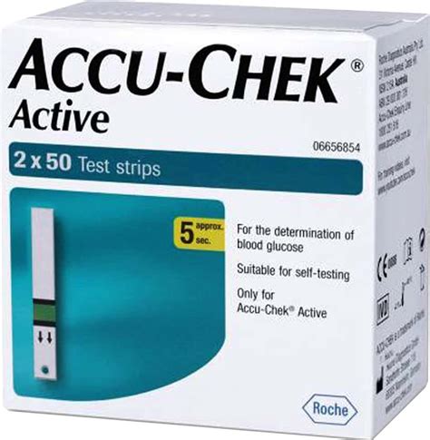 Buy ACCU-CHEK ACTIVE GLUCOMETER TEST STRIPS BOX OF 100 (50 X 2) Online ...