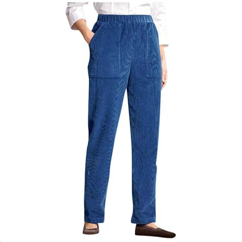 Susanny Corduroy Pants for Women Straight Leg High Waisted Elastic ...