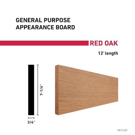 RELIABILT 1-in x 8-in x 12-ft Unfinished S4S Red oak Common Hardwood ...