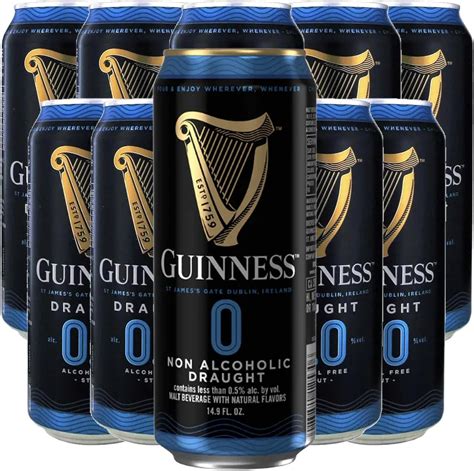 Amazon.com: Guinness 0 Zero 10 Pack Non-Alcoholic Draught Stout Beer ...