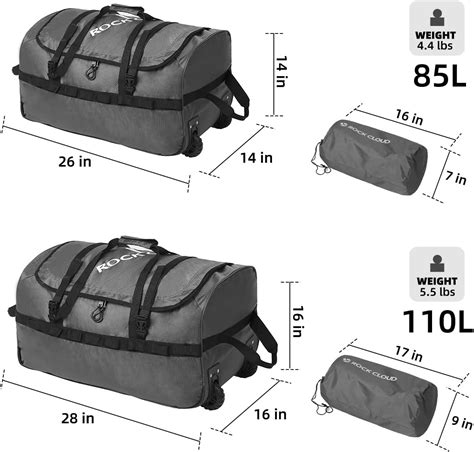 Rock Cloud Foldable Wheeled Duffel Bag with Widened India | Ubuy
