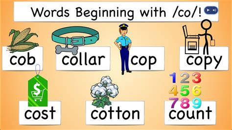 Phonics for Kindergarten and First Grade: Words Beginning with /co/ cob ...