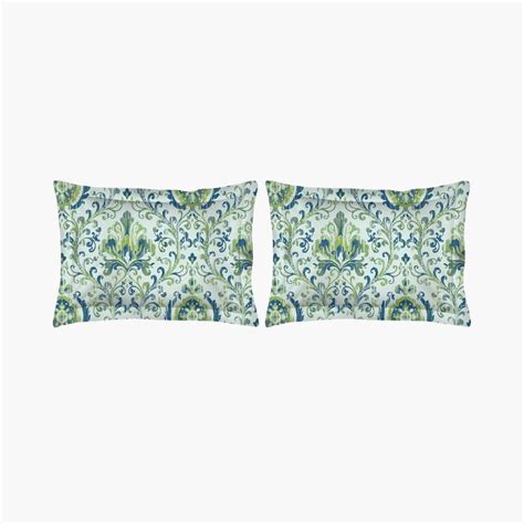 Buy LAYERS Marsala Green And Blue Printed Cotton Super King Bedsheet ...