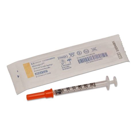Cardinal Monoject 0.3 mL Soft Pack Insulin Syringe 29g - 29G x 1/2