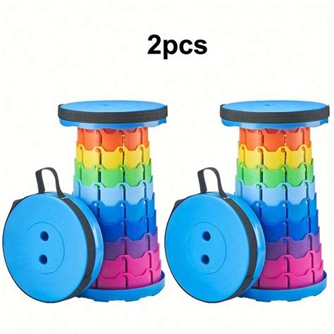 2pcs Collapsible Stool Portable Lightweight Retractable Folding Stools ...