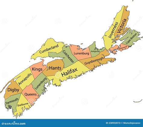Nova Scotia Map Nova Scotia Illustrated Map 5x7 Postcard Print – La