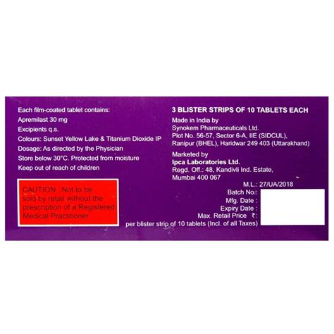 Apraize-30 Tablet 10's Price, Uses, Side Effects, Composition - Apollo ...