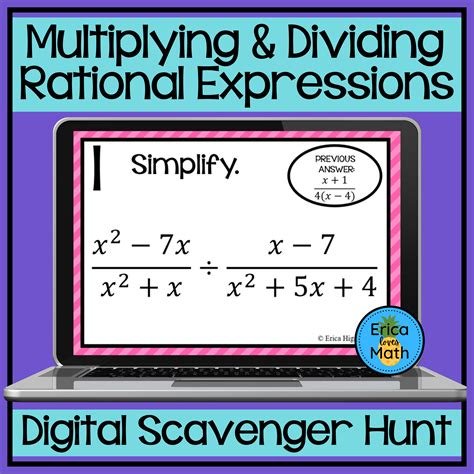 L10-1 Multiplying and Dividing Rational Expressions worksheet ...