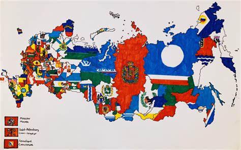 A flagmap of the subdivisions inside the Russian Federation [3614 x 2262] (OC) : r/vexillology