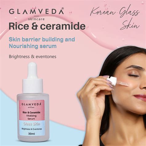 Glamveda Korean Glass Skin Rice Water & Ceramide Vitalizing Serum ...