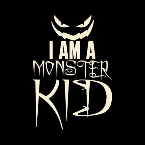 Ich bin ein Monsterkind-Halloween-Konzeptdesign | Premium Vektor